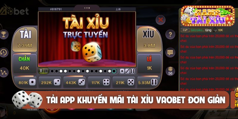 Tải app khuyến mãi Tài Xỉu Vaobet đơn giản